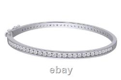 Simulated Diamond Bangle Bracelet 7 Solid 925 Sterling Silver