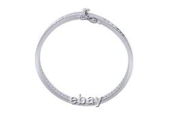 Simulated Diamond Bangle Bracelet 7 Solid 925 Sterling Silver