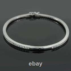 Simulated Diamond Bangle Bracelet 7 Solid 925 Sterling Silver