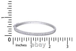 Simulated Diamond Bangle Bracelet 7 Solid 925 Sterling Silver