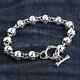 Small Fat Skull 925 925 Sterling Silver Chain Bracelet New Gothic Biker Rock