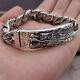 Solid 925 Sterling Silver 14mm Powerful Dragon Curb Link Bracelet 7.09-8.66