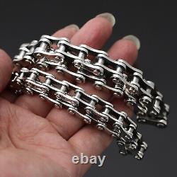 Solid 925 Sterling Silver Chain Men 10mm/13mm Geometry Link Bracelet 7.8inch