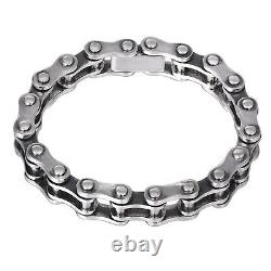 Solid 925 Sterling Silver Chain Men 10mm/13mm Geometry Link Bracelet 7.8inch