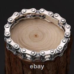 Solid 925 Sterling Silver Chain Men 10mm/13mm Geometry Link Bracelet 7.8inch