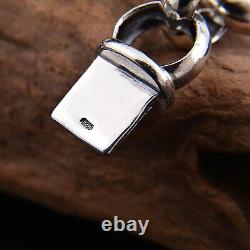 Solid 925 Sterling Silver Chain Men 16mm Cable Circle Link Bracelet 62g/9.4inch