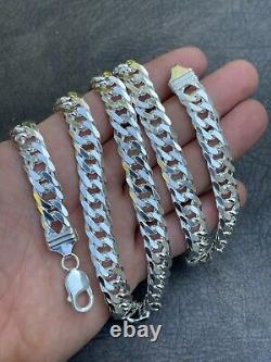 Solid 925 Sterling Silver Double Curb Cuban Chain Necklace / Bracelet TIGHT LINK