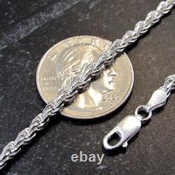 Solid 925 Sterling Silver Italian DIAMOND CUT ROPE CHAIN Necklace Bracelet Italy