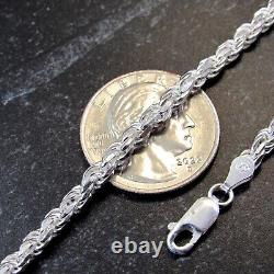 Solid 925 Sterling Silver Italian DIAMOND CUT ROPE CHAIN Necklace Bracelet Italy