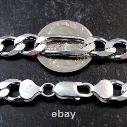 Solid 925 Sterling Silver Men's Italian Figaro Link Chain Bracelet or Necklace