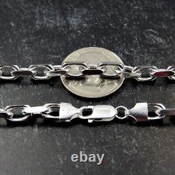 Solid 925 Sterling Silver Men's Italian Forzatina / Anchor / Cable Link Chain