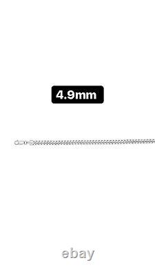 Solid 925 Sterling Silver Miami Cuban Link Chain Rhodium Plated