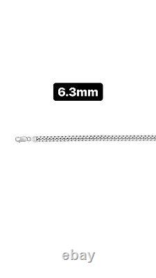 Solid 925 Sterling Silver Miami Cuban Link Chain Rhodium Plated