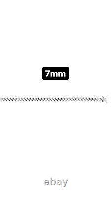 Solid 925 Sterling Silver Miami Cuban Link Chain Rhodium Plated