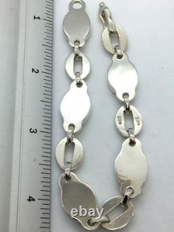 Solid 925 Sterling Silver Modern High Polish Links Solid Bracelet 40 Gram