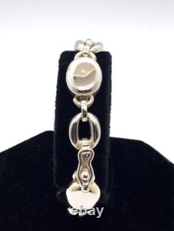 Solid 925 Sterling Silver Modern High Polish Links Solid Bracelet 40 Gram