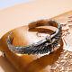 Solid 925 Sterling Silver Retro Angel Wings Mens Womens Bangle Bracelet Gift