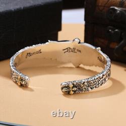 Solid 925 Sterling Silver Retro Angel Wings Mens Womens Bangle Bracelet Gift