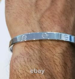 Solid Silver screw love bangle 925 with screwdriver Gents Ladies size bracelet