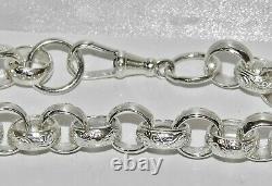 Solid Sterling Silver Men's Belcher Bracelet pattern & plain link 8.75 inch