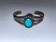 Solid Sterling Silver Native American Navajo Natural Turquoise Bracelet 2.5
