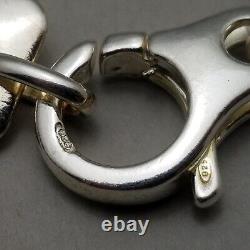 Solid Sterling Silver Square Link Bracelet Hallmarked 39.6g 19cm (7.5)