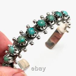 Southwest Style Blue Green Turquoise Sterling Silver 925 Cuff Bracelet 61 Grams