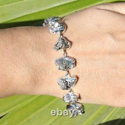 Starry Night Elegance 925 Sterling Silver Meteorite Bracelet Adjustable Jewelry