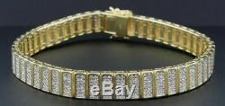 Statement Diamond Bracelet Mens Sterling Silver 8.0 Pave Round Cut 5.50 Ct