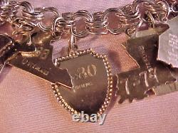 Sterling Charm Bracelet & 35 Charms Jacoby Bender