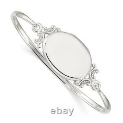Sterling Silver 26mm Oval Locket Bangle Bracelet Holiday Gift For Women