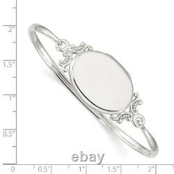 Sterling Silver 26mm Oval Locket Bangle Bracelet Holiday Gift For Women
