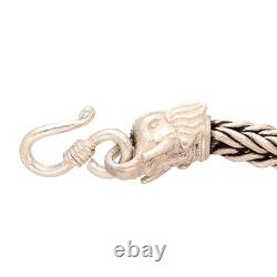 Sterling Silver 7.5 Elephant Bracelet (11mm Wide)