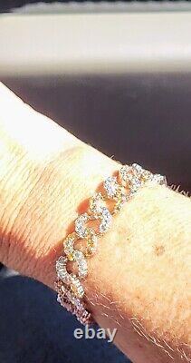 Sterling Silver 7in. Chocolate and Clear cz bracelet