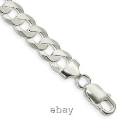 Sterling Silver 8.5mm Flat Curb Chain Bracelet Link Fashion Jewelry Women Gifts
