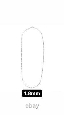 Sterling Silver 925 Solid Paperclip Chain, Bracelet, & Anklet Rhodium Plated