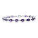 Sterling Silver 9.31cttw Amethyst Gem, 7x5mm Pear-shaped Bracelet