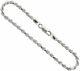 Sterling Silver Authentic 3mm Men D/cut Rope Chain Bracelet 07-36
