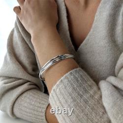 Sterling Silver Bangle Triple Russian Wedding Classic Bracelet Silverly