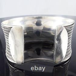 Sterling Silver Braided Rope Design 1.15 Wide Cuff Bracelet 5.25 Long 42.22g