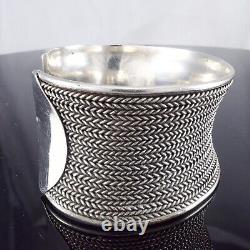 Sterling Silver Braided Rope Design 1.15 Wide Cuff Bracelet 5.25 Long 42.22g