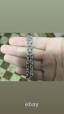 Sterling Silver Cable Chain & Bracelet Diamond Cut Rhodium Plated