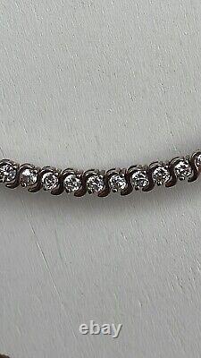 Sterling Silver & Cubic Zirconium Tennis Bracelet 7.25