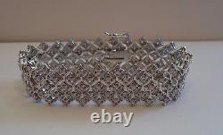 Sterling Silver Designer Italian Made Tennis Bracelet 4 Ct Lab Created Stones