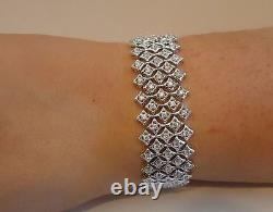 Sterling Silver Designer Italian Made Tennis Bracelet 4 Ct Lab Created Stones