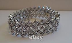 Sterling Silver Designer Italian Made Tennis Bracelet 4 Ct Lab Created Stones