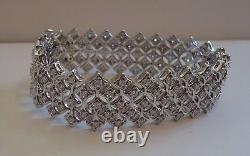 Sterling Silver Designer Italian Made Tennis Bracelet 4 Ct Lab Created Stones