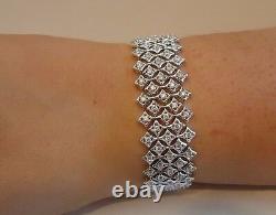 Sterling Silver Designer Italian Made Tennis Bracelet Lab Created Diamonds