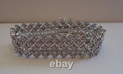 Sterling Silver Designer Italian Made Tennis Bracelet Lab Created Diamonds