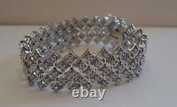 Sterling Silver Designer Italian Made Tennis Bracelet Lab Created Diamonds